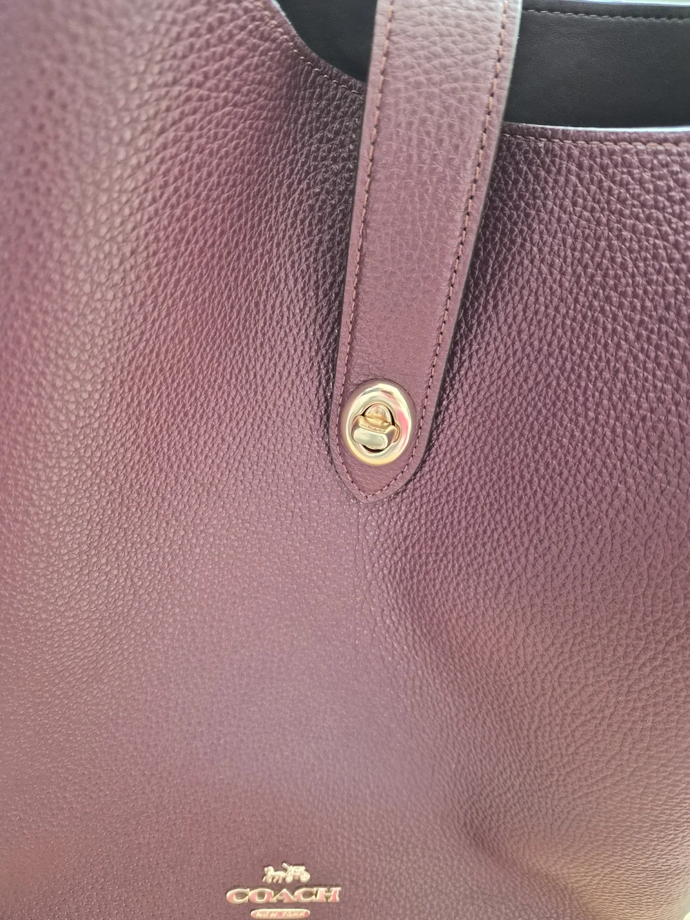 Coach Pebble Leather Shoulder Tote in Deep Burgundy - Picture 4 of 8